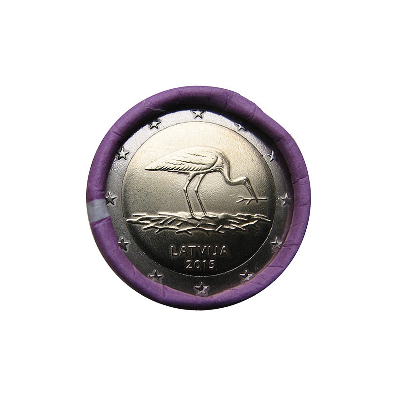2 Euro Lotyšsko 2015 - Bocian čierny