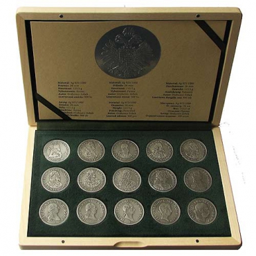 The Habsburgs - Set of coin replicas (silver miniatures of talers) - Patinated