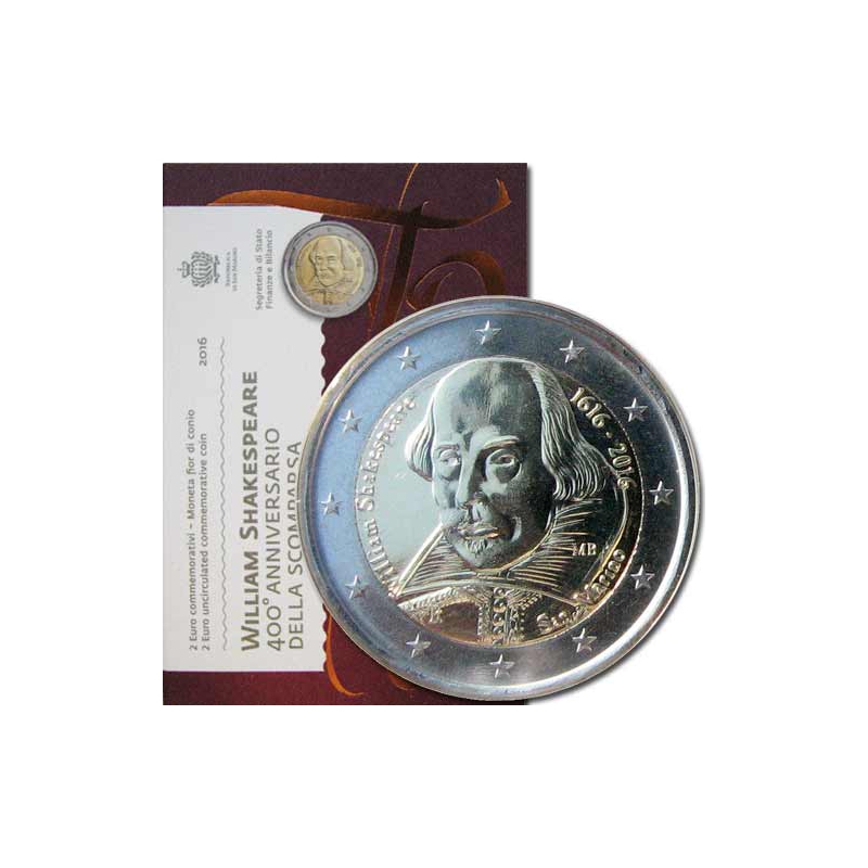 2 Euro San Maríno 2016 - William Shakespeare