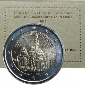 2 Euro Vatikán 2017 - Zjavenie vo Fatime