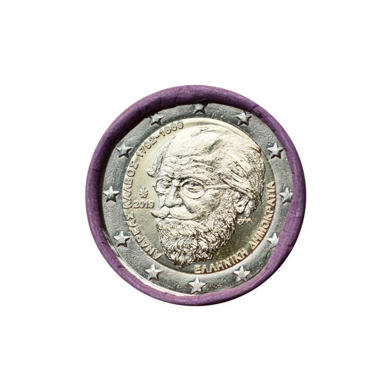 2 Euro / 2019 - Grécko - 150. výročie úmrtia romantického básnika Andreasa Kalvosa