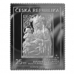 Silver plaque of post stamp - Madonna of Zbraslav