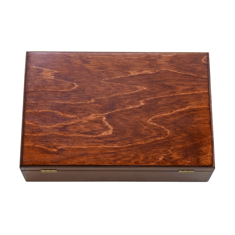 Drevený kufrík na uloženie plát na zberateľské mince - Orech