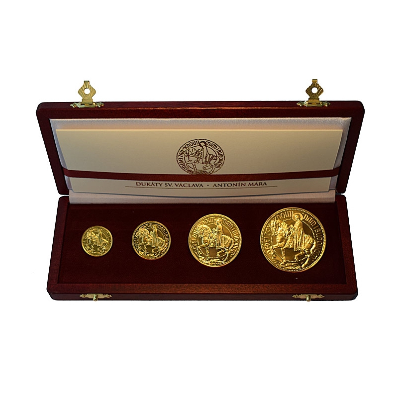 Československé dukáty z roku 1923 medailéra Antonína Máru, súťažný návrh