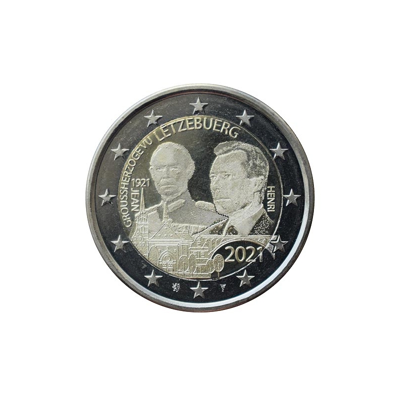 2 Euro Luxembursko 2021 - Veľkovojvoda Jean (fotografia)
