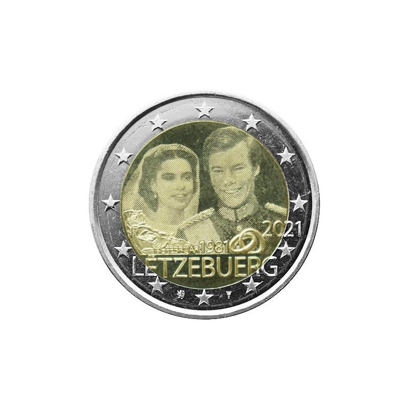 2 Euro Luxembursko 2021 - Svadba Veľkovojvodu Henriho (fotografia)