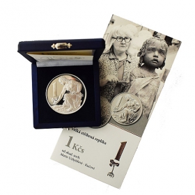 Strieborná replika 1 Kčs z roku 1957, lesk