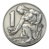 silver replica 1 CZK from 1957, patinated