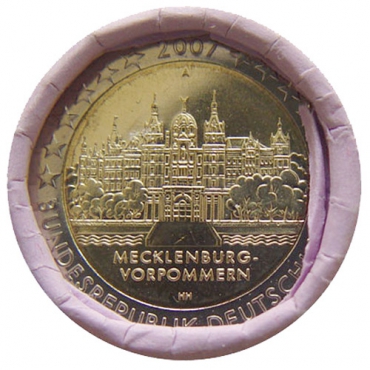 2 Euro Nemecko "A" 2007 - Meklenbursko-Predpomoransko: Zámok Schwerin