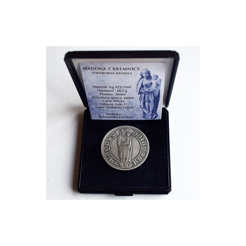 Strieborná medaila Madona s Ježiškom z Kremnice