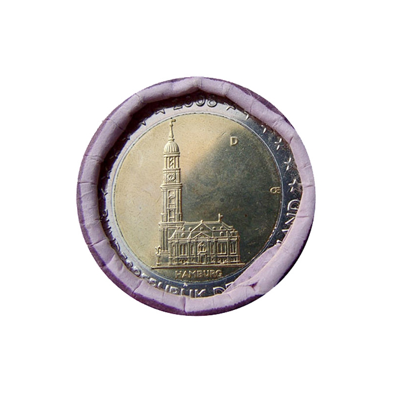2 Euro Nemecko "D" 2008 - Hamburg: Kostol sv. Michala