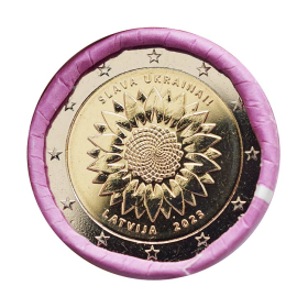 2 Euro Lotyšsko 2023 -  Slnečnica pre Ukrajinu