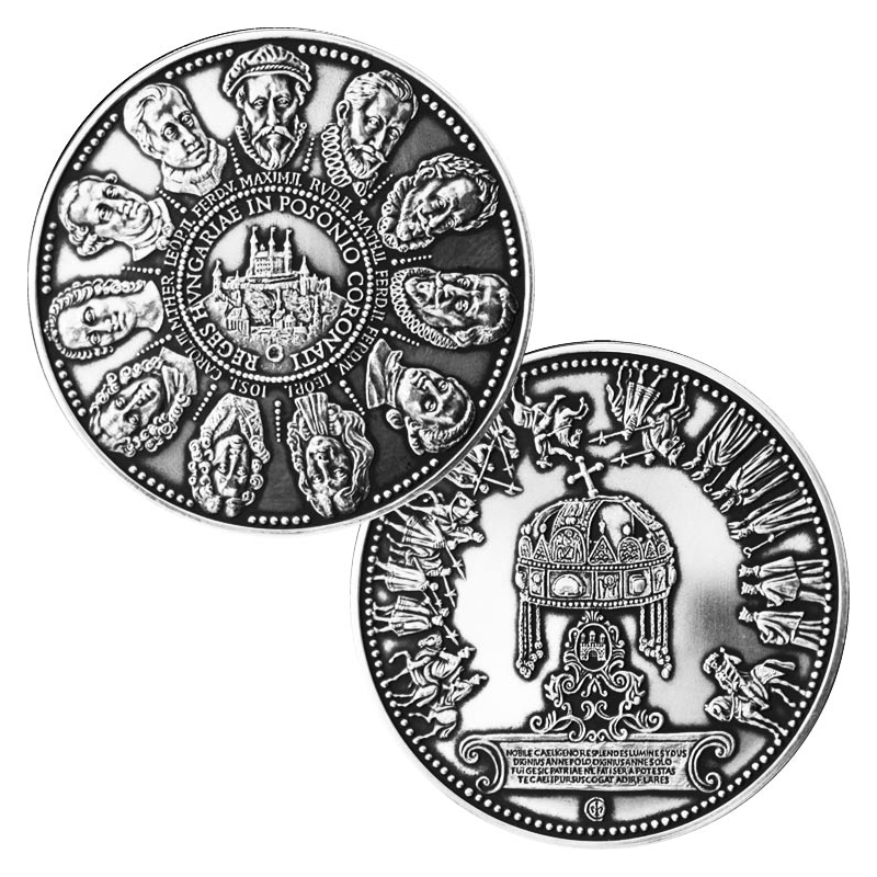 Strieborné medaily Galéria panovníkov korunovaných v Bratislave a ich manželky