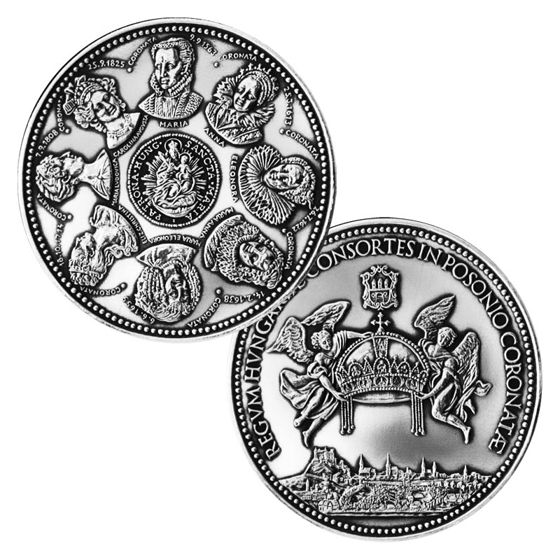 Strieborné medaily Galéria panovníkov korunovaných v Bratislave a ich manželky