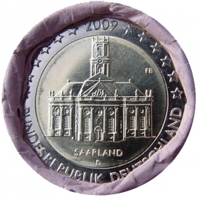 2 Euro Nemecko "D" 2009 - Sársko: Kostol Ludwigskirche