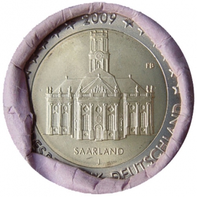2 Euro Nemecko "J" 2009 - Sársko: Kostol Ludwigskirche
