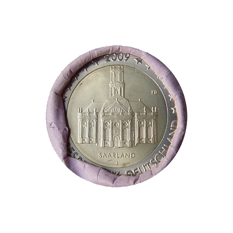 2 Euro Nemecko "J" 2009 - Sársko: Kostol Ludwigskirche