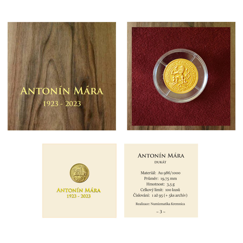 Výročná razba 1923 - 2023 čs. dukátu Antonín Mára