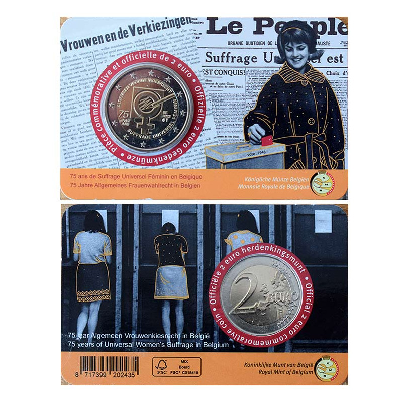 2Euro Belgicko 2023 -  Volebné právo žien