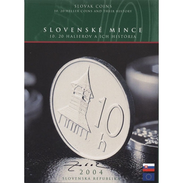 Set Sk / 2004 - Slovak coins - 10 and 20 heller coins and their history - with the author's signature