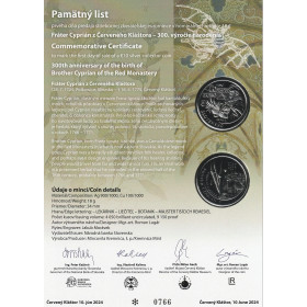 Pamätný list + 10 Eur 2024 Fráter Cyprián, Proof