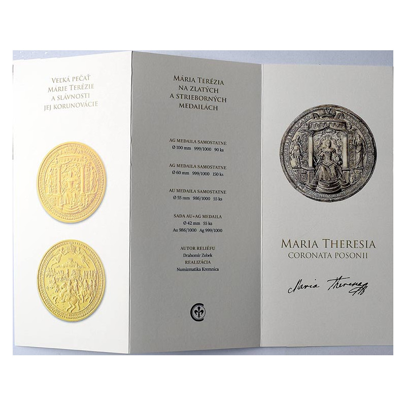 Historical Great Seal of Maria Theresa, Au+Ag set