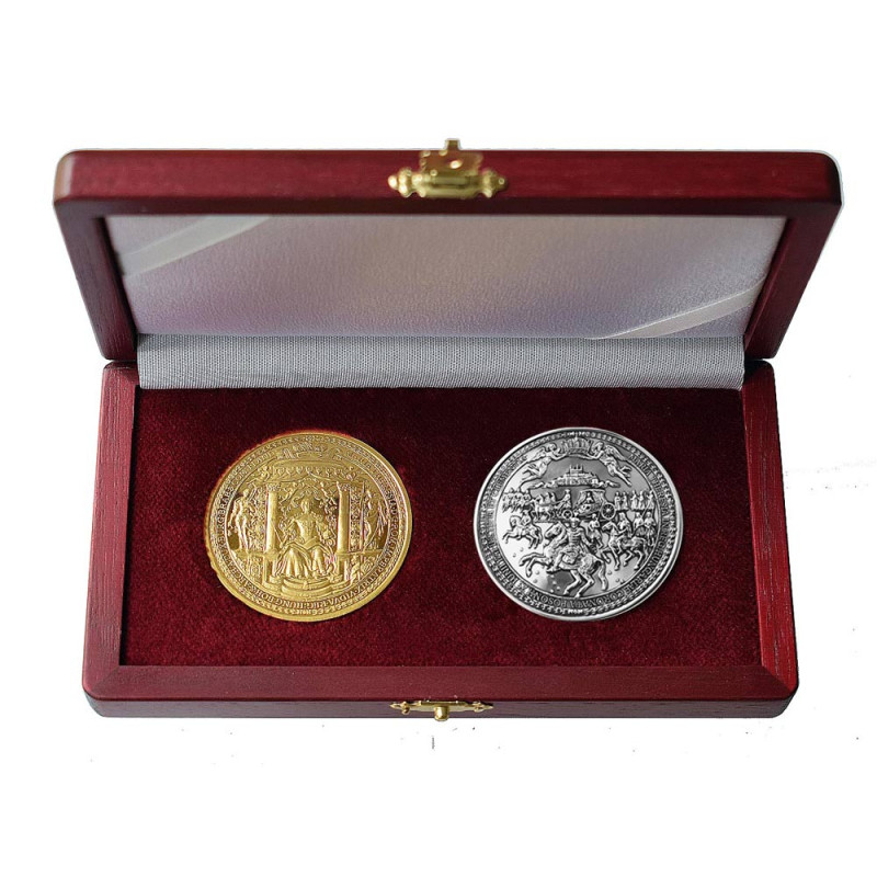 Historical Great Seal of Maria Theresa, Au+Ag set