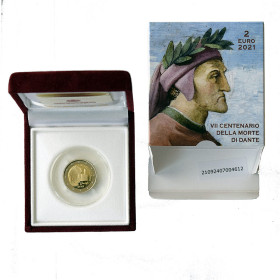 2 Euro Vatikán 2021 - Dante Alighieri, Proof kvalita
