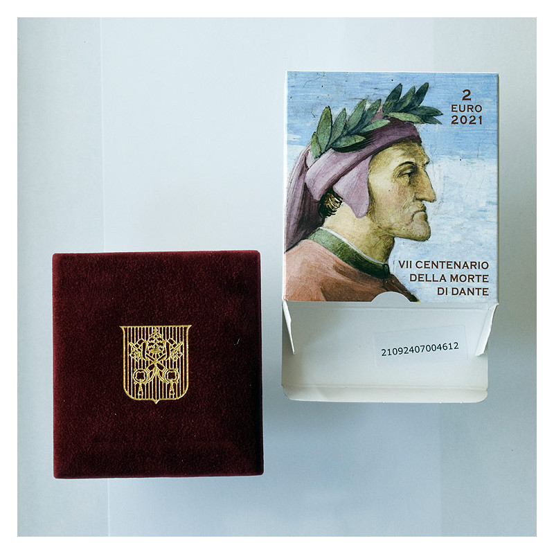 2 Euro Vatikán 2021 - Dante Alighieri, Proof kvalita