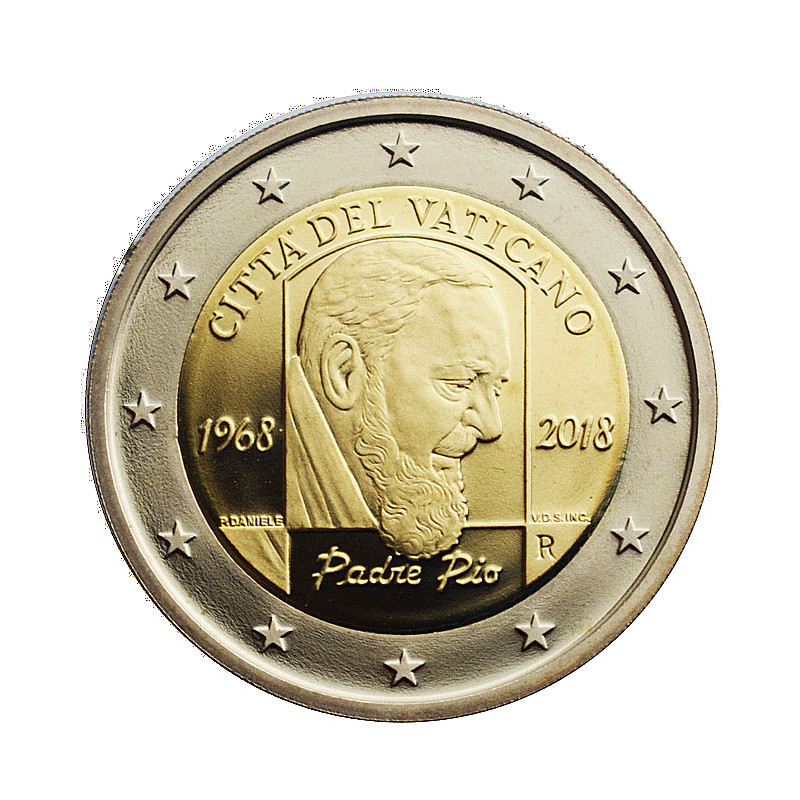 2 Euro Vatikán  2018 - Páter Pio, Proof