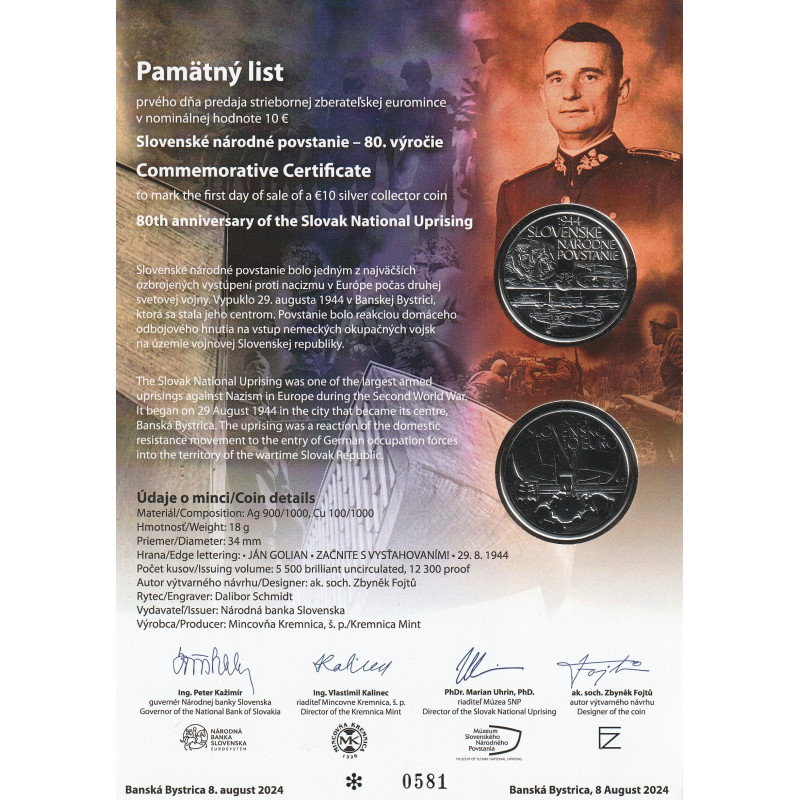 Pamätný list 2024 - Výročie SNP
