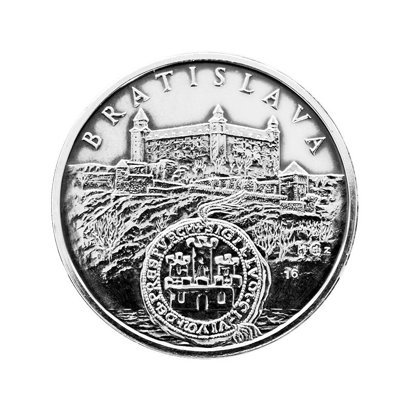 Town Bratislava silver medal, patina