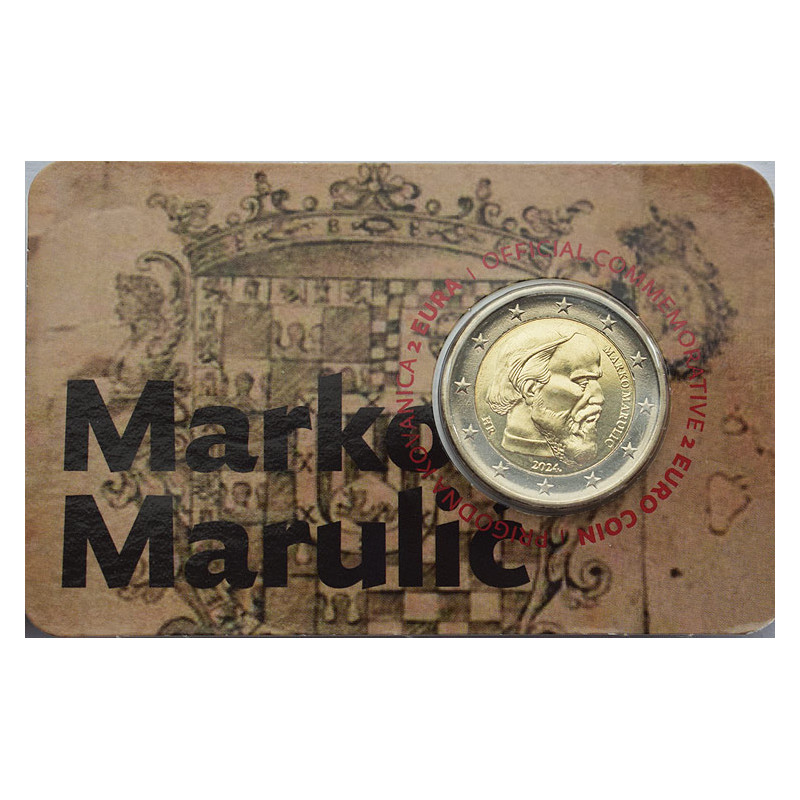 2 Euro Chorvátsko 2024 - Marko Marulić, mincová karta