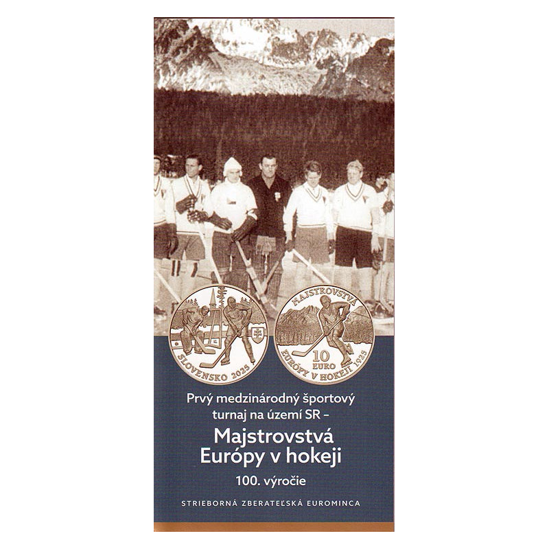 Commemorative card + 10 Euro Slovakia 2025 - Hockey, Proof