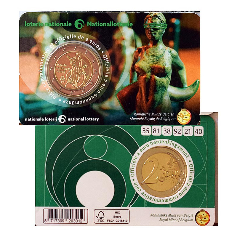 2 Euro Belgicko 2025 - Národná lotéria v Belgicku