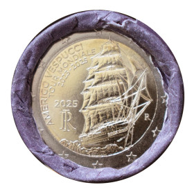 2 Euro Taliansko 2025 - plachetnica Amerigo Vespucci