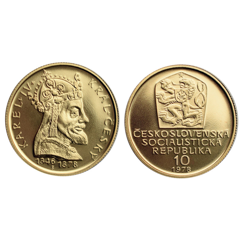 Zlatý 10-dukát Karel IV., majster Jaroslav Štursa