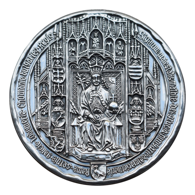 Great Seal of Matthias Corvinus, silver and golden medals set