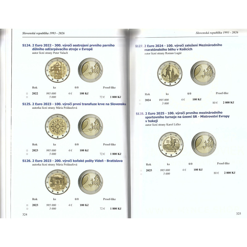 Katalóg mincí a medailí 1918-2026 ČSR, ČR a SR, Aurea