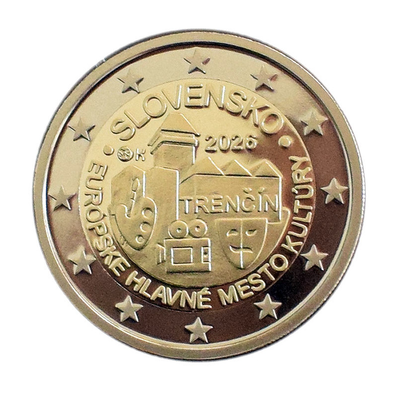 2 Euro Slovensko 2026 - Hlavné mesto kultúry Trenčín, mincová karta