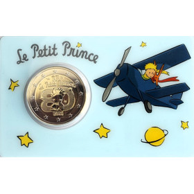 2 Euro France 2026 - The Little Prince by Exupery, airplain card