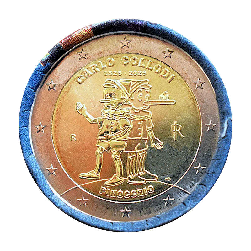 2 Euro Taliansko 2026 - Pinocchio, Carlo Collodi