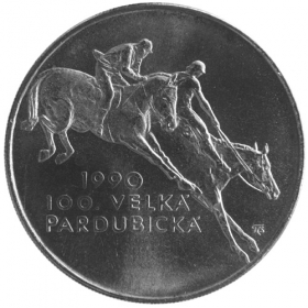 100 Kcs 1990 - 100th anniversary of the Great Pardubice Horse Race - Standard quality