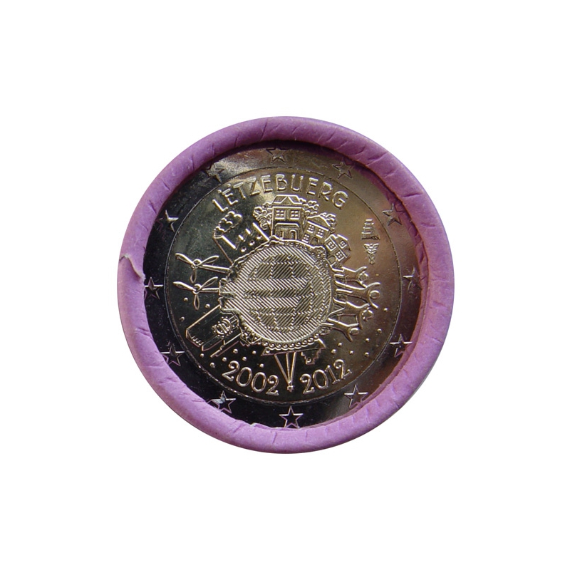 2 Euro Luxembursko 2012 - 10 rokov euromeny