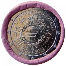 2 Euro Grécko 2012 - 10 rokov euromeny