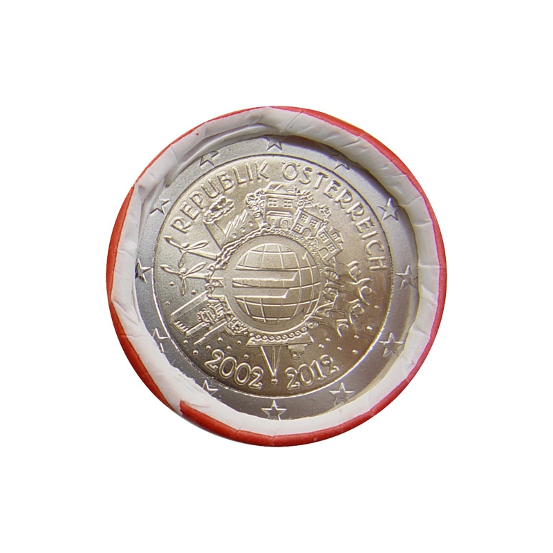 2 Euro Rakúsko 2012 - 10 rokov euromeny