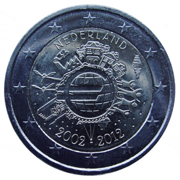 2 Euro Holandsko 2012 - 10 rokov euromeny