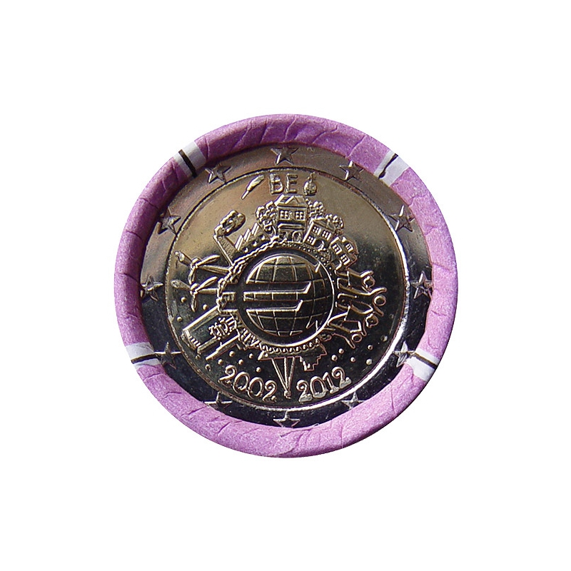 2 Euro Belgicko 2012 - 10 rokov euromeny