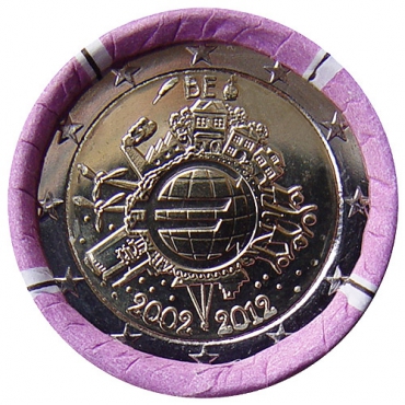 2 Euro Belgicko 2012 - 10 rokov euromeny
