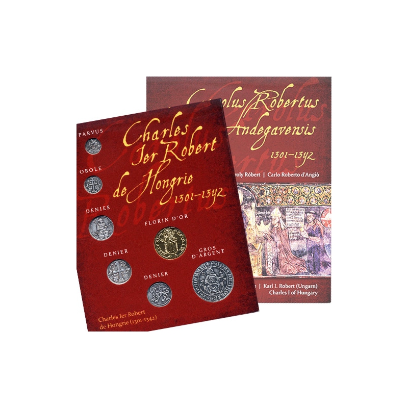 Sada mincí Karol Róbert (postriebrené a pozlátené repliky) Francúzska verzia